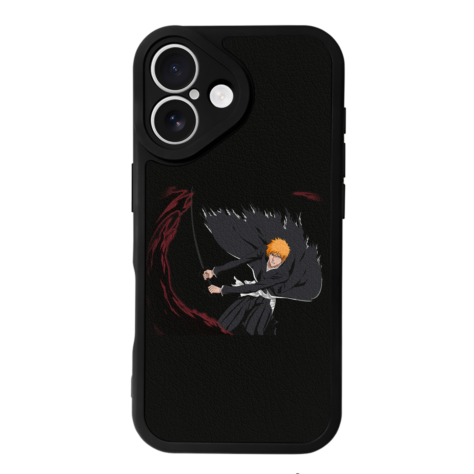 （画像用） ブリーチ 黒崎一護（くろさき いちご）BLEACH Kurosaki Ichigo 【iPhone 16シリーズ対応】シリコンスマホケース（レザー調） 材質：シリコン